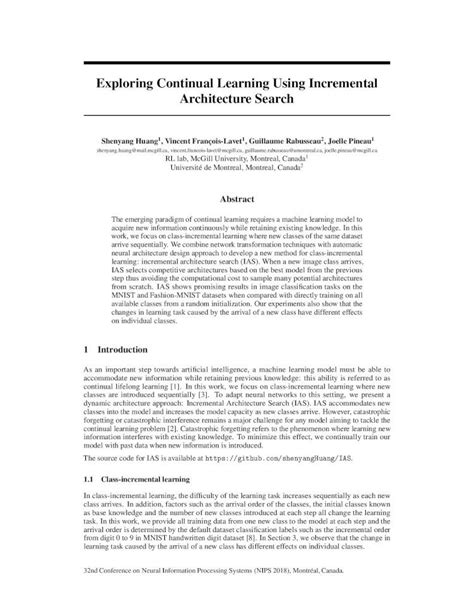 Pdf Exploring Continual Learning Using Incremental Continual