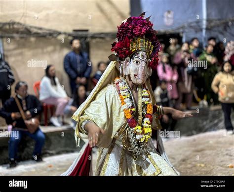 Kathmandu Bagmati Nepal Th Nov A Traditional Masked Dancer