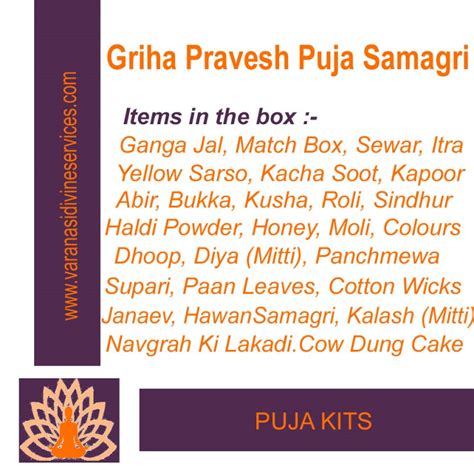 Griha Pravesh Puja Samagri List Gruhapravesam Pooja Material List Hot