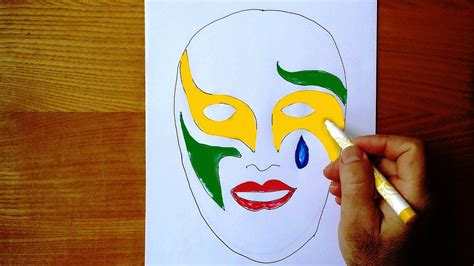 How To Draw A Carnival Mask Portrait We Draw A Portrait Of A Clown