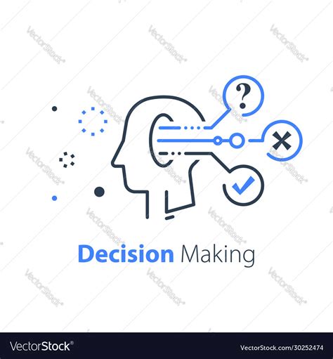 Decision Making Mental Trap Logical Solution Vector Image