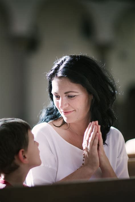 Woman With Her Son Praying Ruah Woods Institute