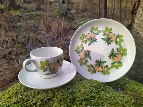 Arabia Eden Coffee Cup And Saucer And Side Plate Esteri Tomula Arabia