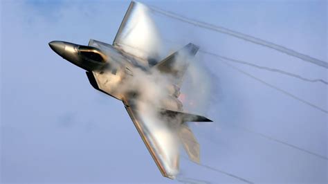 F Raptor In Action Vertical Takeoff Breaking Sound Barrier