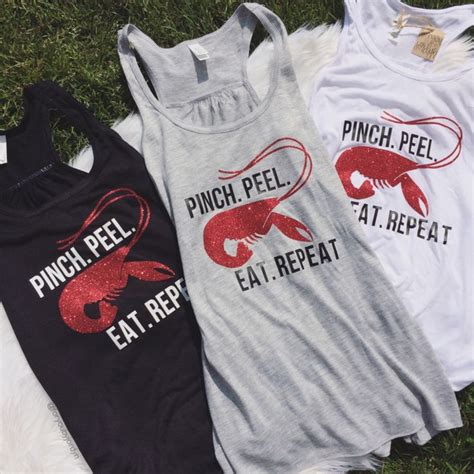 Pinch Peel Eat Repeat Crawfish Tank Crawfish Tee Summer Tank