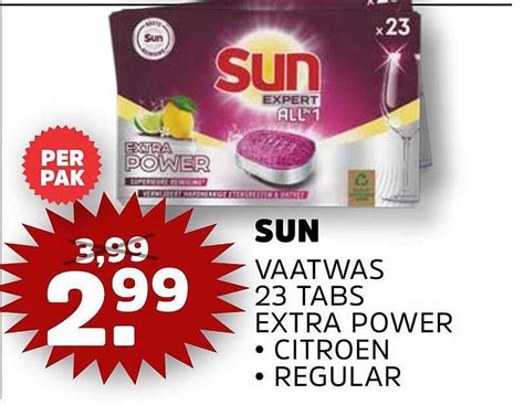 Sun Vaatwas 23 Tabs Extra Power Citroen Of Regular Aanbieding Bij Sahan