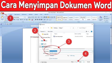 Cara Menyimpan Dokumen Pada Microsoft Word YouTube