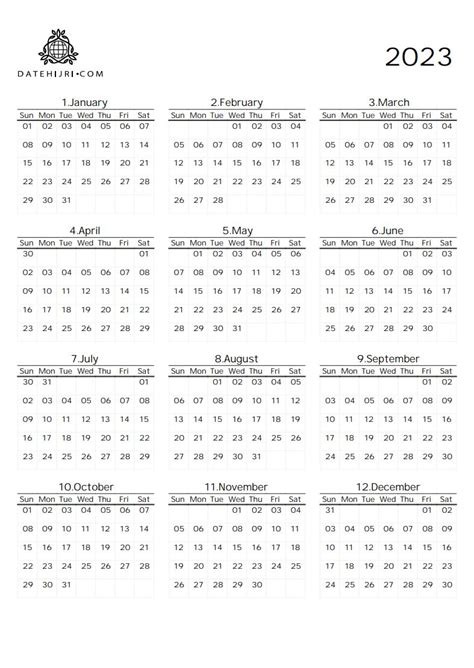 2023 Calendar Printable