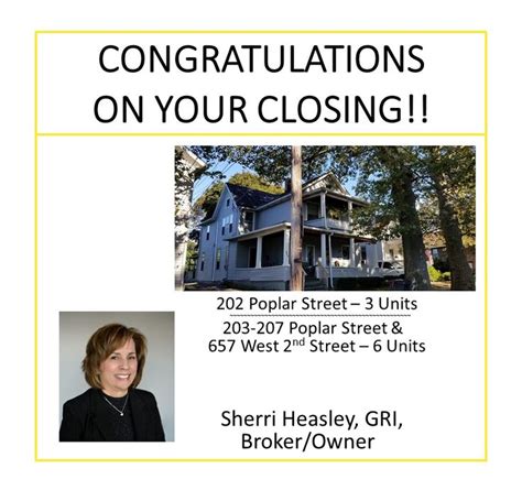 Congratulations Sherri On Your Closing Keep Sherri In Mind For All Your Real Estate Needs