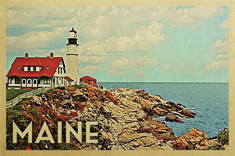 Maine Vintage Travel Poster Digital Art By Flo Karp Fine Art America