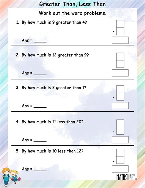 More And Less Than Worksheets