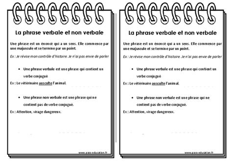 Phrase verbale Phrase non verbale Cm1 Leçon Pass Education