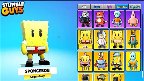 😲nueva Skins De Bob Esponja En Stumble Guys 060 Youtube