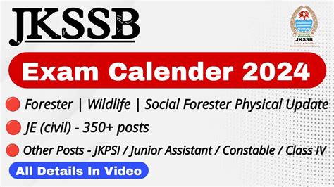 Jkssb Exam Calendar Jkssb Forester Wildlife Physical Update Je