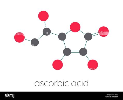 Vitamin C Ascorbic Acid Ascorbate Molecule Stylized Skeletal