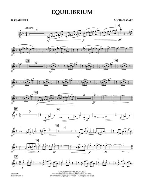 Equilibrium Bb Clarinet 1 By Michael Oare Sheet Music For Concert