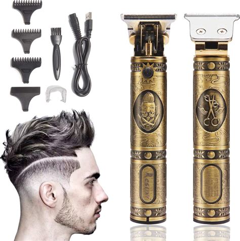 Xnuoyo Professional Cordless T Blade Hair Clipper Golden Beard Trimmer