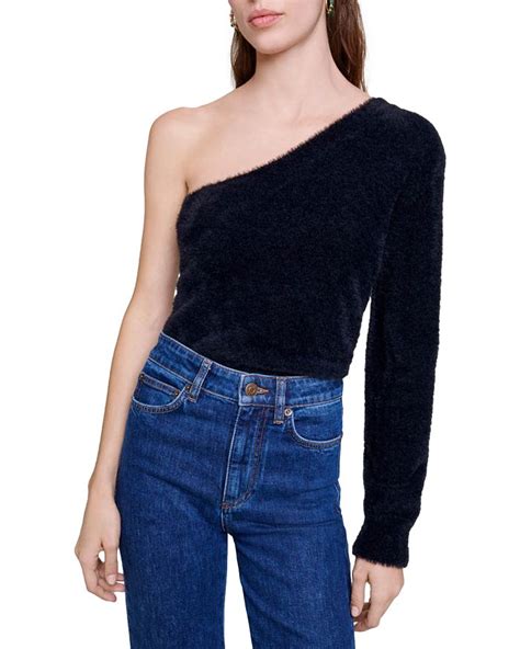 Maje Moskito One Shoulder Velvet Top Bloomingdales