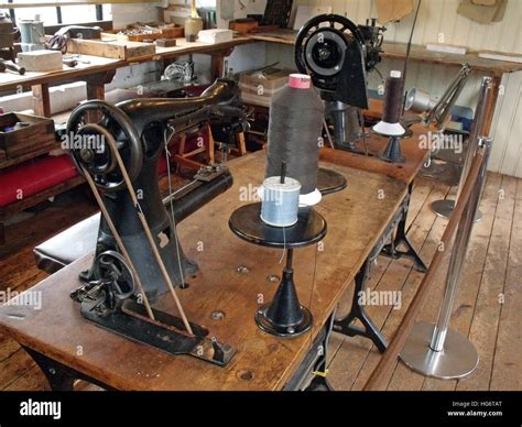 Motorised Sewing Machine In A Leather Workshop Walsall West Midlands