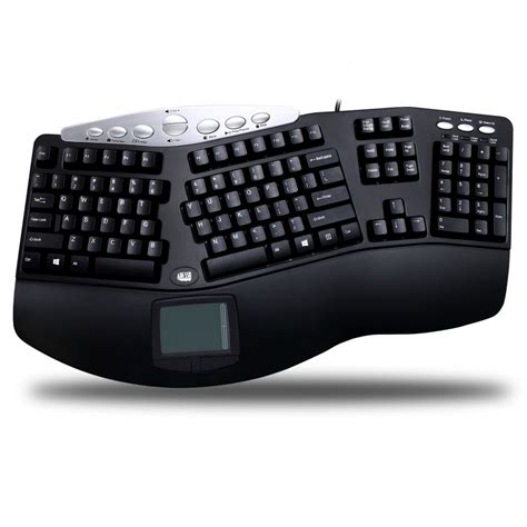 Adesso Pck 308ub Contoured Usb Ergonomic Keyboard With Touchpad