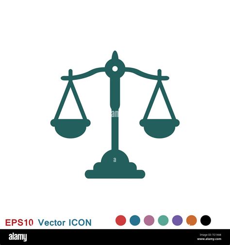 Balanza De La Justicia Vector Logo Icono Símbolo De Diseño Imagen Vector De Stock Alamy