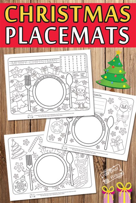 Free Christmas Themed Placemats