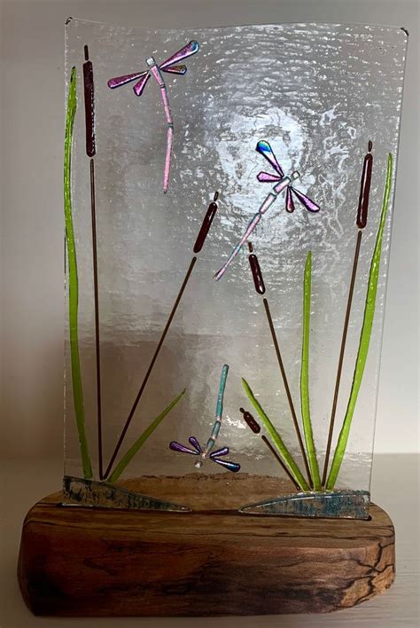 Dragonfly Oanel Etsy Fused Glass Wall Art Fused Glass Artwork