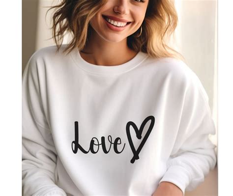 Love Valentines Day Sweatshirt Heart Sweatshirt Valentines Day