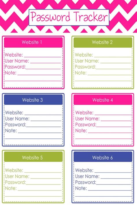 Free Password Trackers And Password Keeper Printable Pdfs How To Organize Website Passwords On