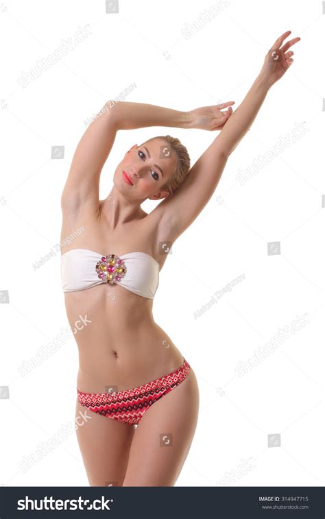 Sexy Girl Bikini On White Background Stock Photo 314947715 Shutterstock