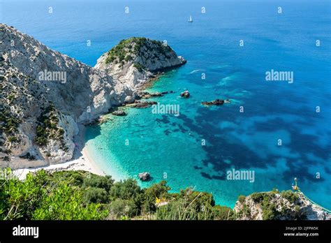 Landscape With Agia Eleni Beach On Kefalonia Ionian Island Greece