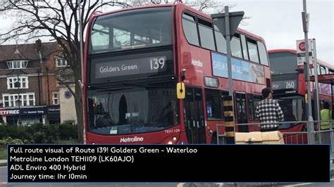 Full Route Visual London Bus Route Golders Green Waterloo