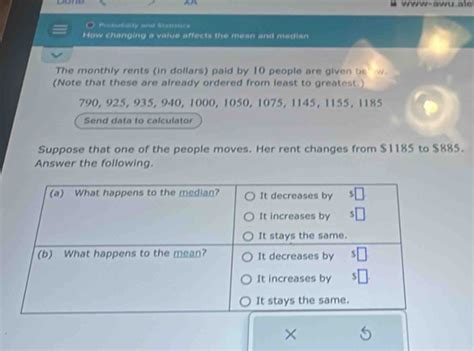 Solved Ww Awu Al Prosatarly And Stststics How Changing A Value