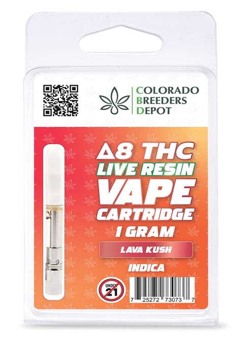 D8 Thc Live Resin Vape Cart Lava Kush Colorado Breeders Depot