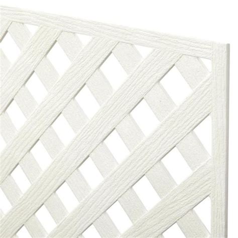 Veranda 4 Ft X 8 Ft White Privacy Diamond Vinyl Lattice Framed 73004042 The Home Depot In