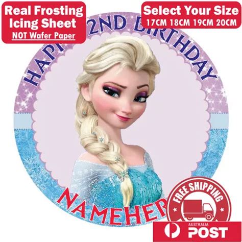 Frozen Elsa Anna Personalised Birthday Edible Image Cake Topper Round