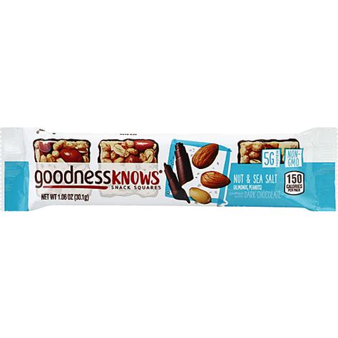 Goodnessknows Snack Squares Nut And Sea Salt Almonds Peanuts