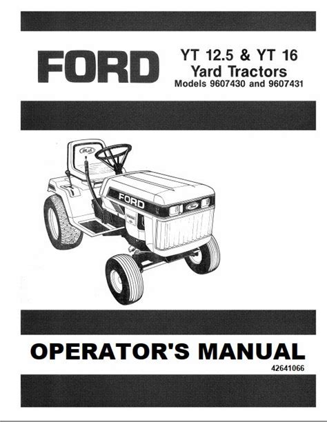 New Holland Ford Yard Tractor YT 18H Operator S Manual 42001812