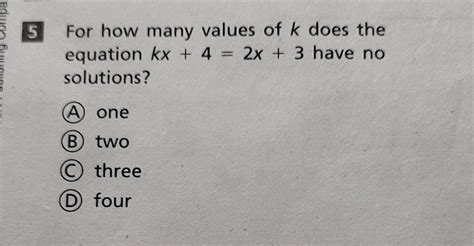 Solved For How Many Values Of K Does The Equation Kx X Chegg