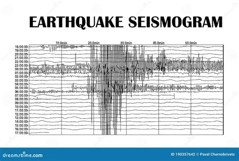 Seismic Measurement On Seismogram Card Stock Illustration