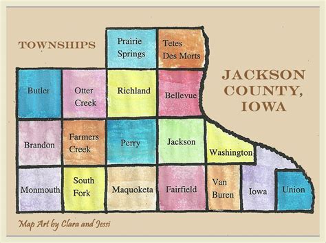 Jackson County, Iowa Townships Genealogy Trails. | Jackson county, Iowa ...