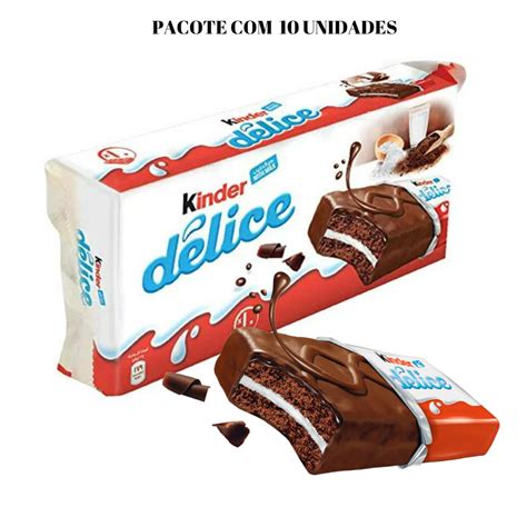 Pct 10 Bolinho De Cacau E Leite Kinder Delice 39g Ferrero Shopee Brasil