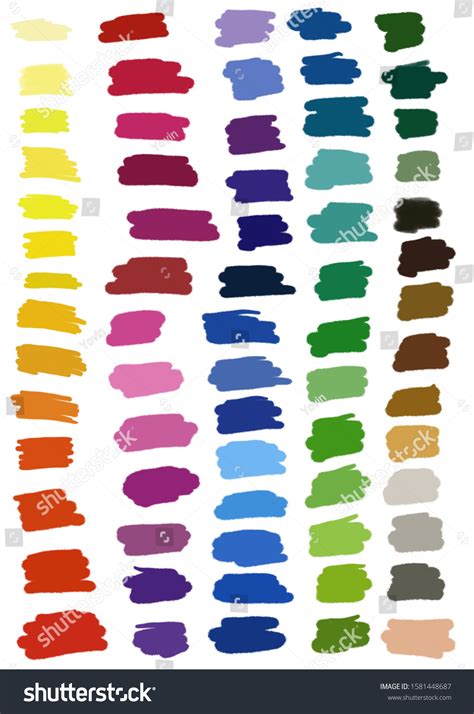 Hand Color Chart Alcohol Markers Bright Stock Illustration 1581448687 ...