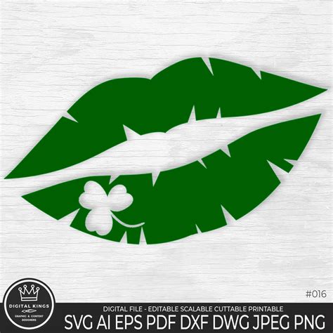 Saint Patrick Lips Svg Clover Lips Svg Saint Patricks Kiss Svg St