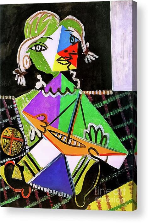 Maya With Boat By Pablo Picasso 1938 Acrylic Print By Pablo Picasso Pixels