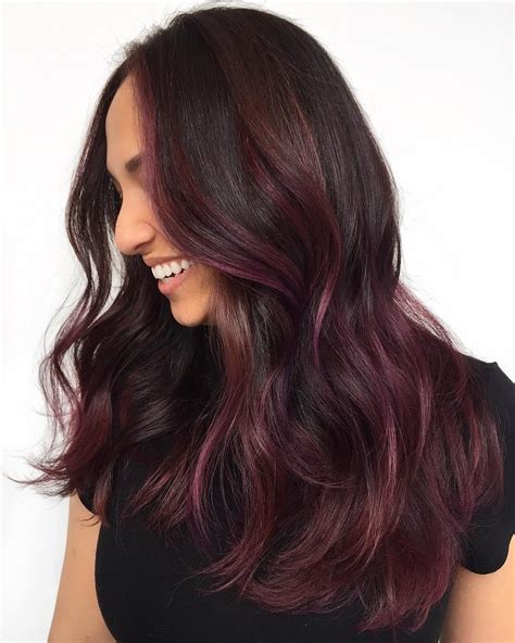 Rich Mahogany Hair With Red Wine Highlights