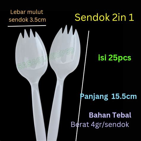 Jual Spork Plastik Sendok Garpu 2in1 Shopee Indonesia