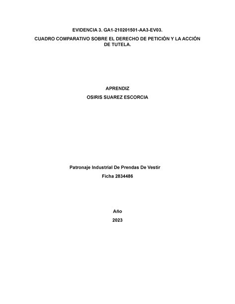 Cuadro Comparativo Sobre EL Derecho DE Petición Y LA Acción DE Tutela