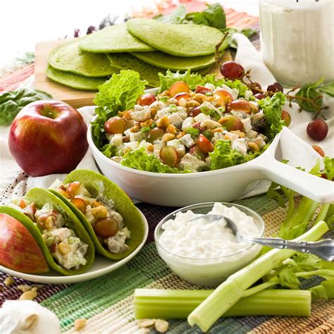 Fresh Healthy Chicken Waldorf Salad W Cottage Cheese