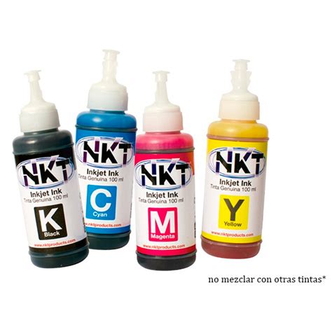 Kit Refill De Tinta De Impresora Marca Nkt 4 Colores 100Ml C U NKT